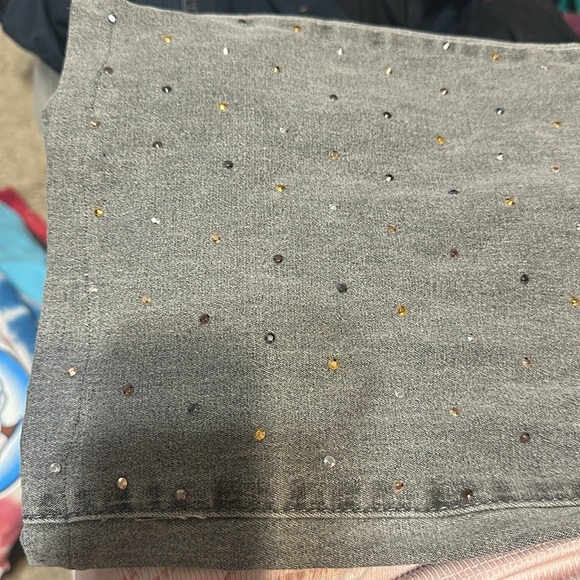 DG2 Diane Gilman gray Jean denim pants with studs - Picture 10 of 10